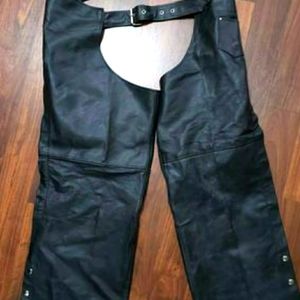 Mens leather motorcycle chaps
